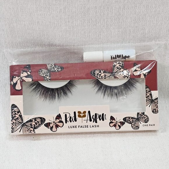 Red Aspen Luxe False Faux Lash LAINA- One Pair Reusable-  “Limited Edition” Glue - Picture 1 of 3